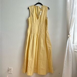 Anthropologie Maeve Hailey Sleeveless V Neck Pintuck Midi Dress NWT